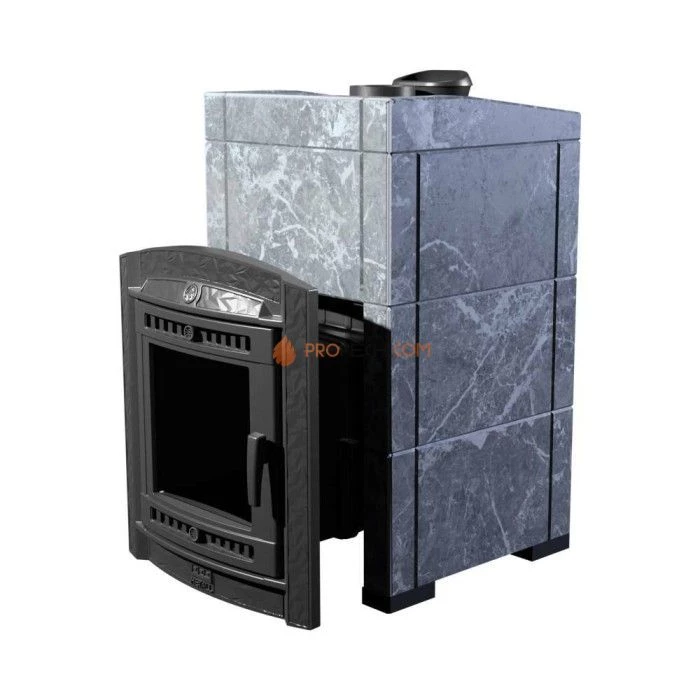 Чугунная печь для бани Атмосфера XL в облицовке Талькохлорит