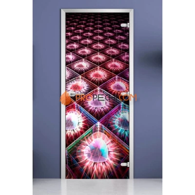 Стеклянная межкомнатная дверь DoorWood с фотопечатью Abstraction-09, 2000х800 мм