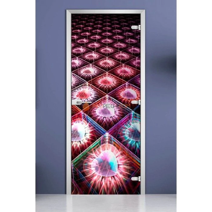Стеклянная межкомнатная дверь DoorWood с фотопечатью Abstraction-09, 2000х800 мм