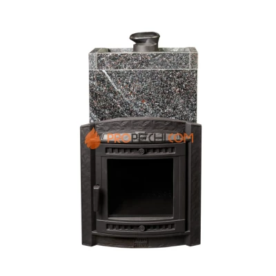 Чугунная печь для бани Атмосфера XL в облицовке Амфиболит