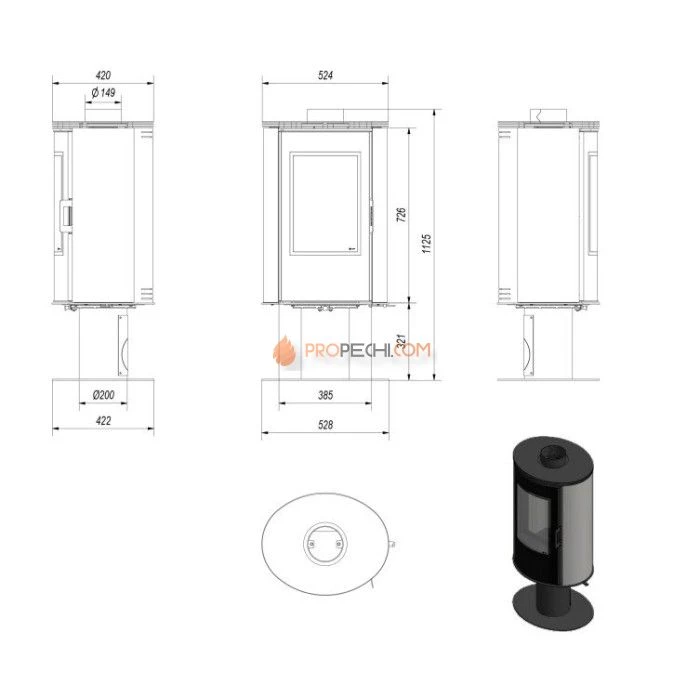 Печь-камин Kratki Koza/AB/S/N/O/DR/Glass/Kafel