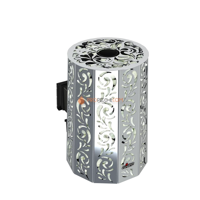 Дровяная печь для бани Grill’D Violet Steel Long (Камень колотый 100 кг)