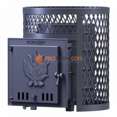 Чугунная банная печь Технолит Искандер 25 в сетке