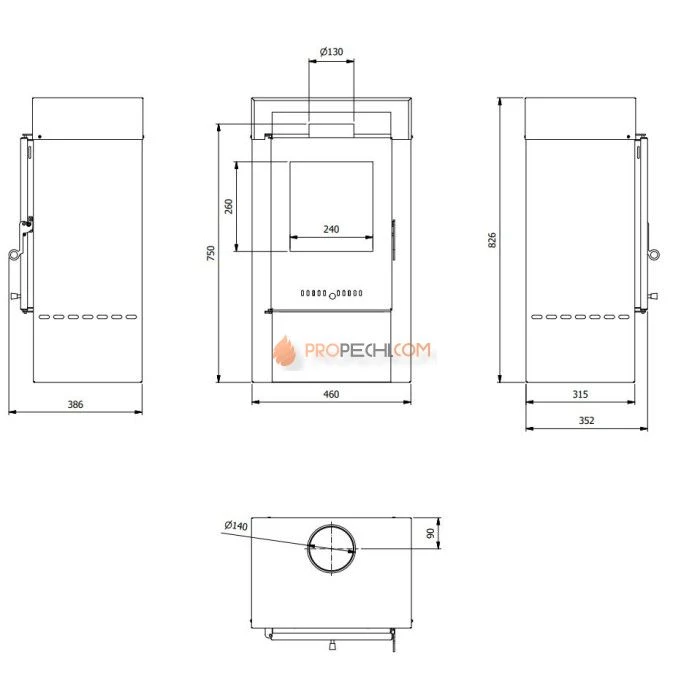 Печь-камин Kratki Koza/LC8