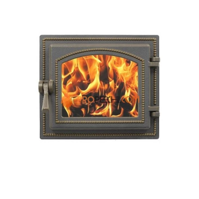 Печная дверца Везувий 260 стекло (бронза)