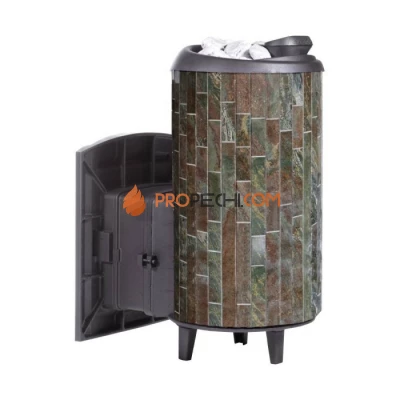 Чугунная печь для бани Атмосфера XL ламели Жадеит наборный