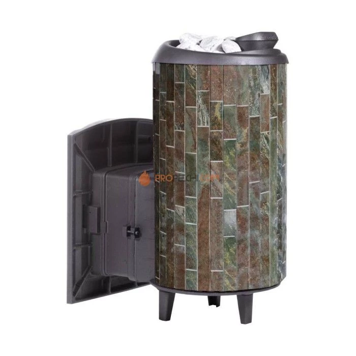 Чугунная печь для бани Атмосфера XL ламели Жадеит наборный