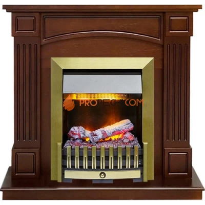Каминокомплект Dimplex Boston - Темный дуб (Высота 925см) с очагом Danville Antique Brass FB2