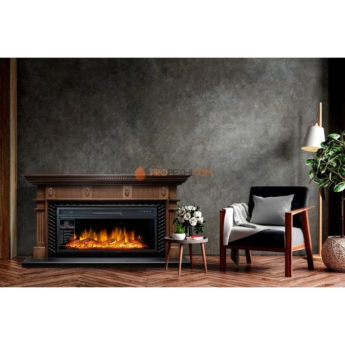 Каминокомплект Royal Flame Carlyle - Орех с черным с очагом Vision 42 LOG LED