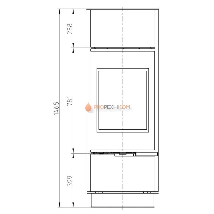 Печь-камин Thorma ATIKA STEEL, черная
