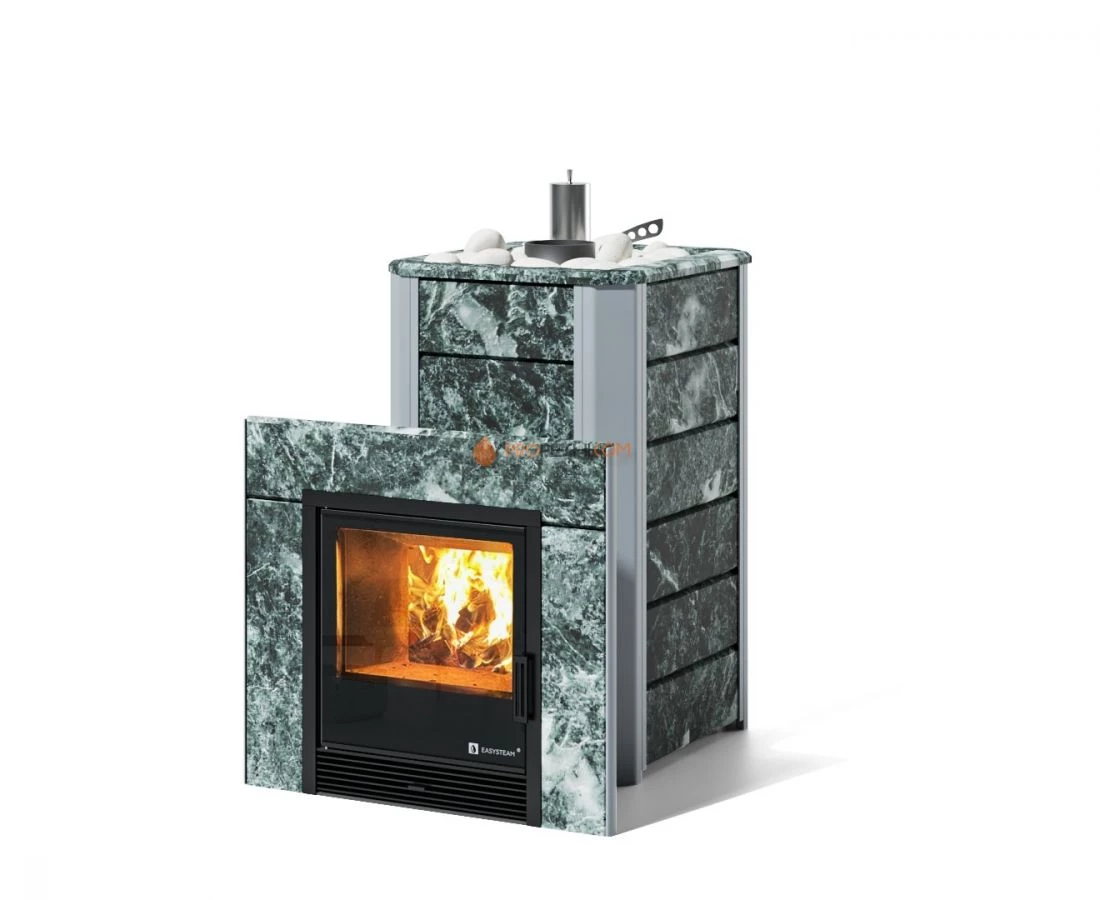 Печь для бани Изистим Ялта 15 К/2024 в облицовке из камня Змеевик