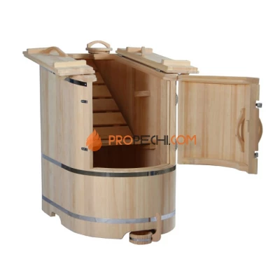 Кедровая фитобочка ЭкспертСаун Люкс 78х140 см овальная-полулежачая