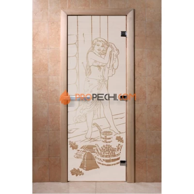 Дверь для бани DoorWood с рисунком Дженифер Сатин, 1700x700 мм