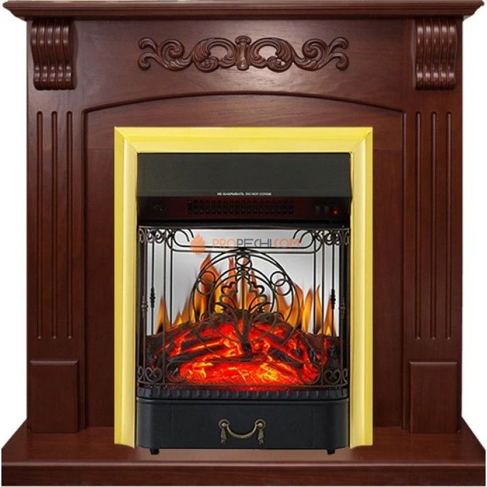 Каминокомплект Royal Flame Sorrento угловой - Орех с очагом Majestic FX M Brass