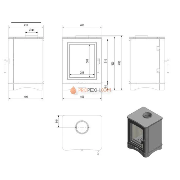 Печь-камин Kratki Koza/K5/S