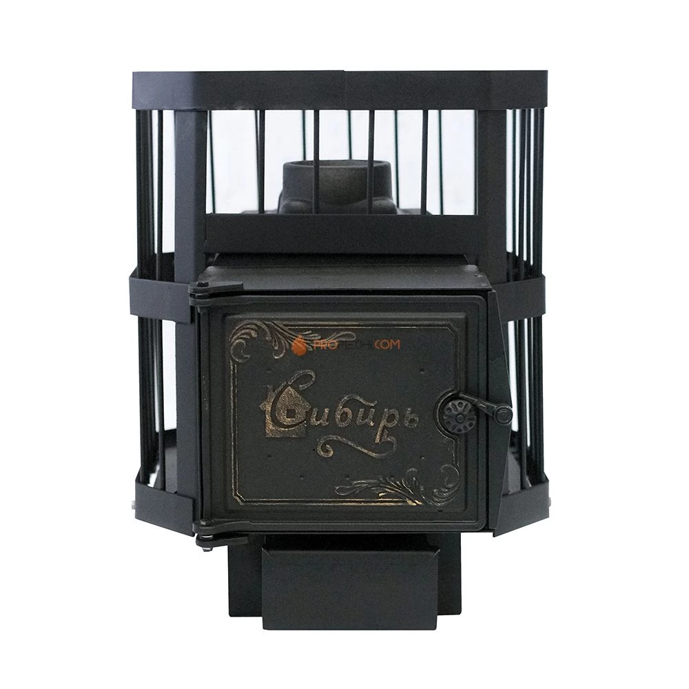 Чугунная банная печь "Сибирь-15" с выносным топочным каналом