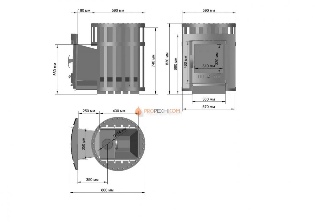Банная печь Березка "Викинг" 24 (Сетка)