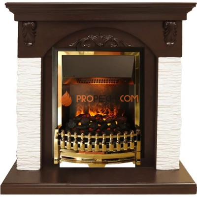 Каминокомплект Dimplex Bern Сланец мелкий белый / Темный дуб с очагом Atherton