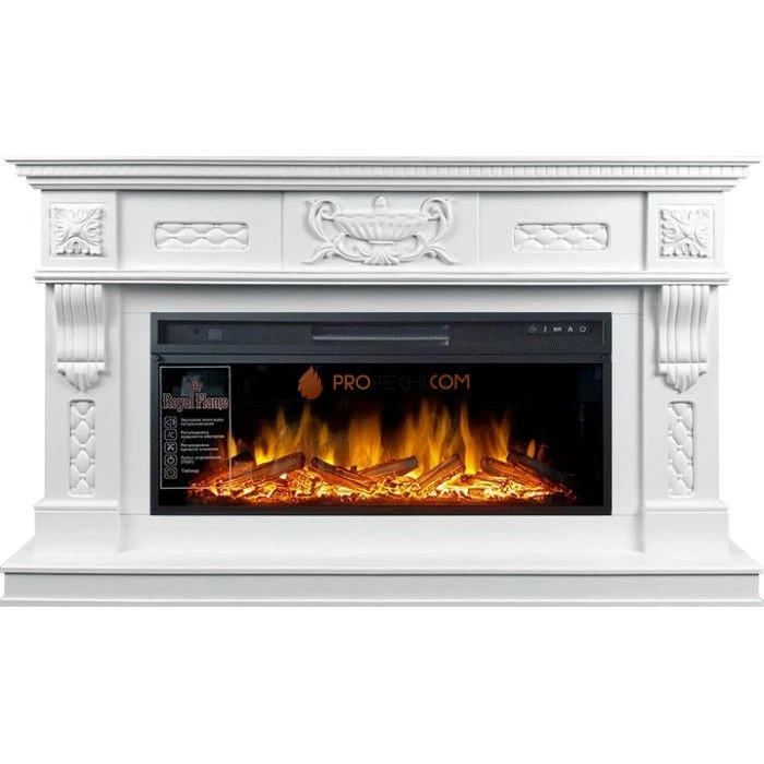 Каминокомплект Royal Flame Corsica - Матовый белый с очагом Vision 42 LOG LED