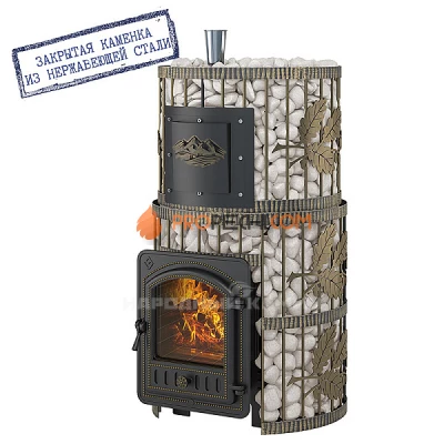 Печь для бани Эверест Легкий пар Профи Ковка нержавеющая ЗК, б/в