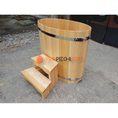 Купель овальная НКЗ из кедра, 115x69x128 см / 25 мм