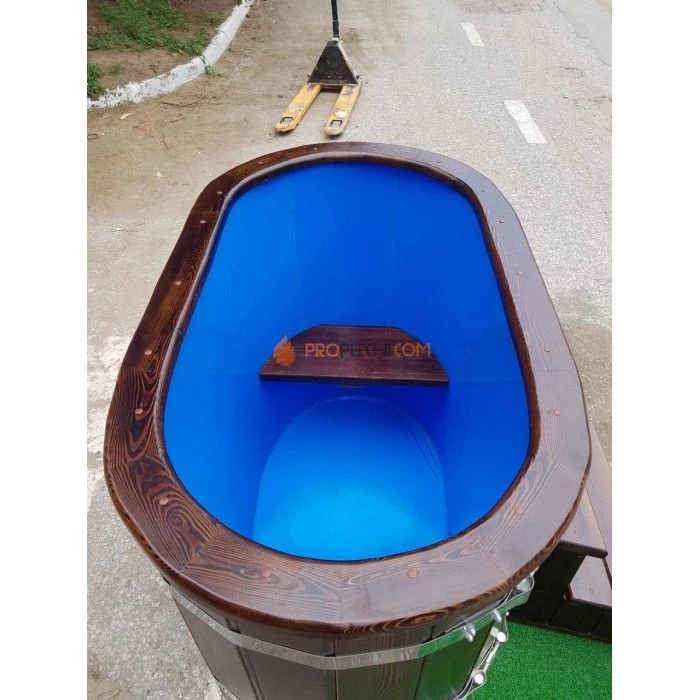 Купель овальная НКЗ STANDARD из кедра, с пластиковой вставкой, 120x78x140 см