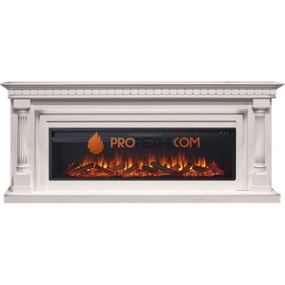 Каминокомплект Royal Flame Dallas 60 - Слоновая кость с патиной с очагом Vision 60 LOG LED