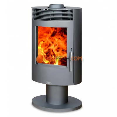 Печь-камин ABX Tartu 5 поворотный серая сталь