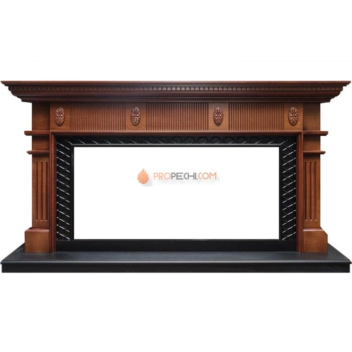 Каминокомплект Royal Flame Carlyle - Орех с черным с очагом Vision 42 LOG LED