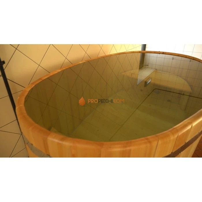 Купель овальная НКЗ из кедра, 100x120x200 см / 40 мм