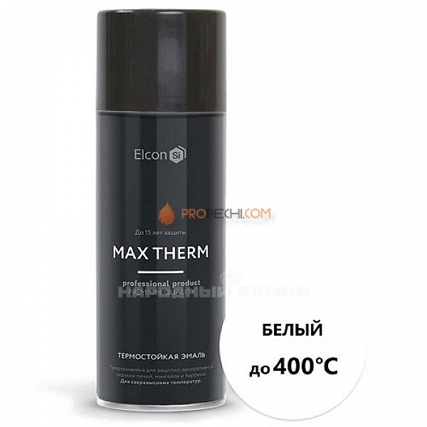 Elcon Эмаль термостойкая +400 белая, 520 мл. аэрозоль