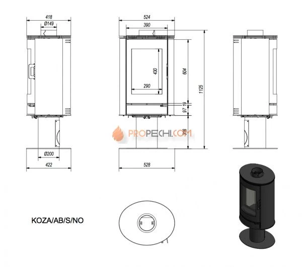 Koza/AB/S/N/O/DR (сталь, поворотная)