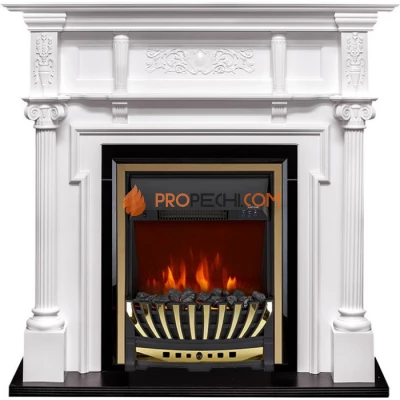 Каминокомплект Royal Flame Oxford - Белый с очагом Aspen Gold