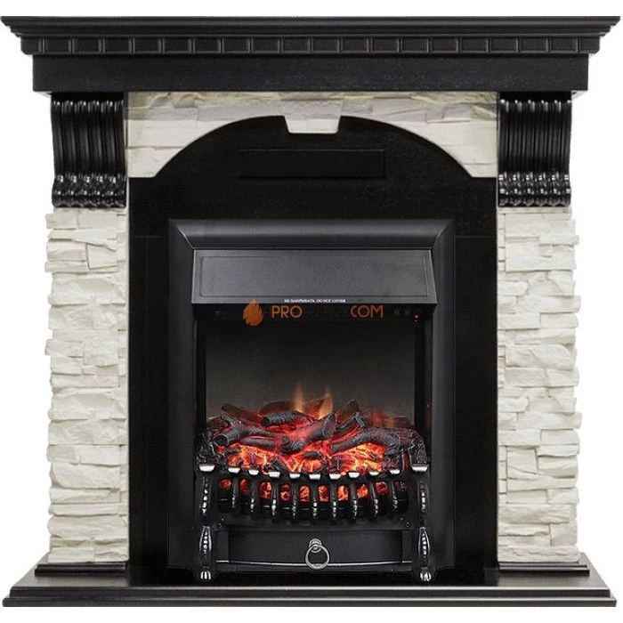 Каминокомплект Royal Flame Dublin - Венге / Сланец белый с очагом Fobos FX Black
