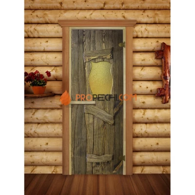 Дверь для бани DoorWood Русская Баня-03 с фотопечатью