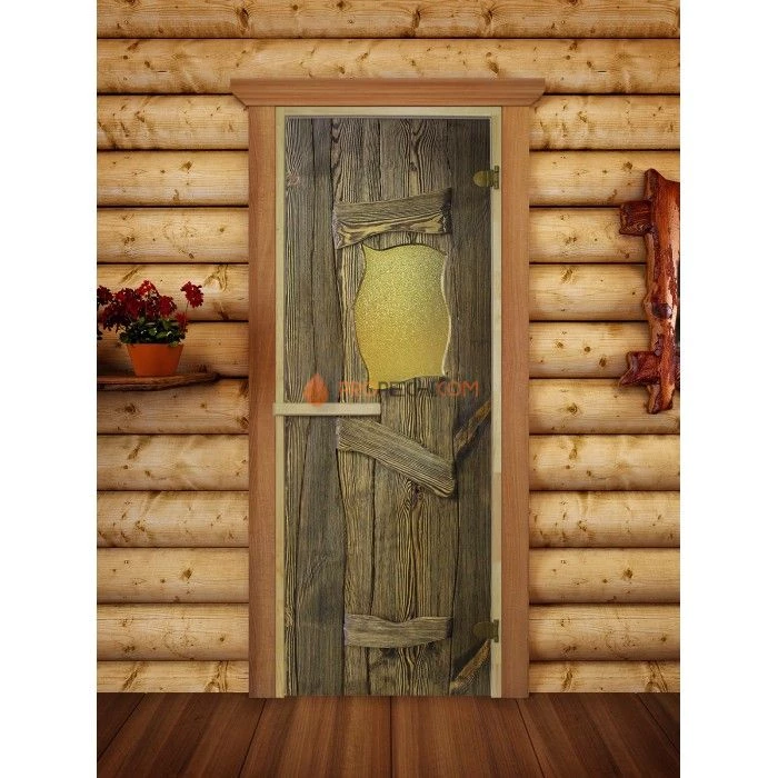 Дверь для бани DoorWood Русская Баня-03 с фотопечатью