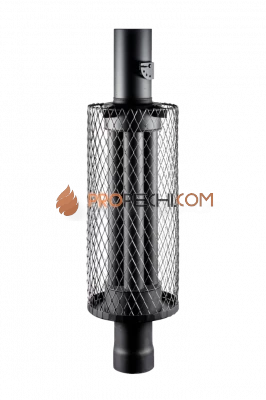 Дымоход- экономайзер с сеткой для камней и шибером Ф-115мм, L-1м (Черный)