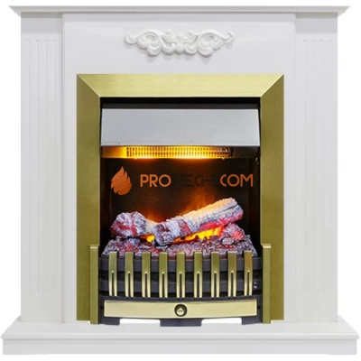 Каминокомплект Dimplex Lumsden - Белый дуб с очагом Danville Antique Brass FB2