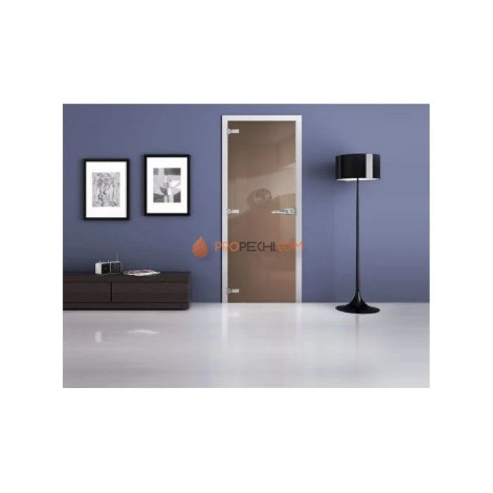 Стеклянная межкомнатная дверь DoorWood с фотопечатью Ral 1236, 2000х800 мм