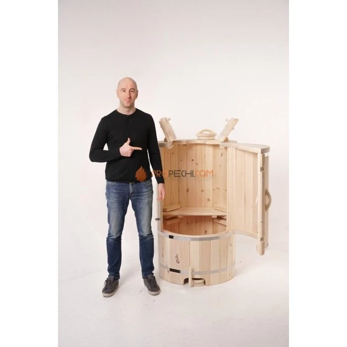 Фитобочка круглая НКЗ STANDARD из кедра, (ШИП-ПАЗ), диаметр 78 см, высота 130 см / 40 мм