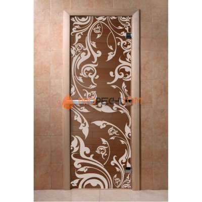 Дверь для бани DoorWood с рисунком Венеция Бронза, 2100x900 мм