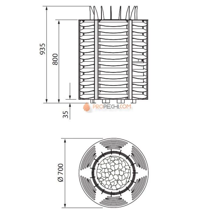 Электрическая печь EOS Shark 24 кВт (без ораждения)