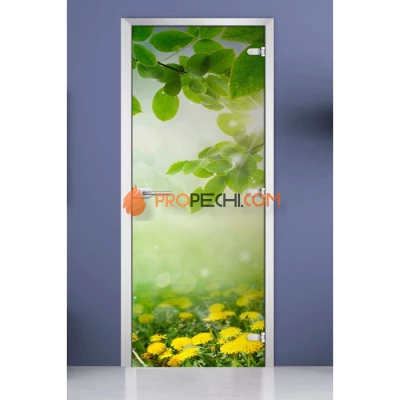 Стеклянная межкомнатная дверь DoorWood с фотопечатью Nature-19, 2000х800 мм