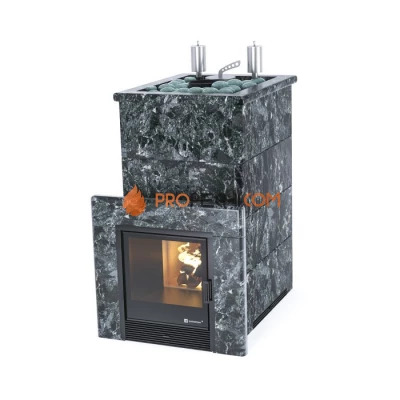 Дровяная печь для бани ИзиСтим Геленджик К в камне Пироксенит