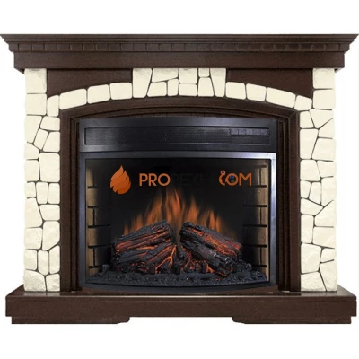 Каминокомплект Royal Flame Glasgow - Темный дуб / Белый (Высота 1100мм) с очагом Dioramic 28 LED FX