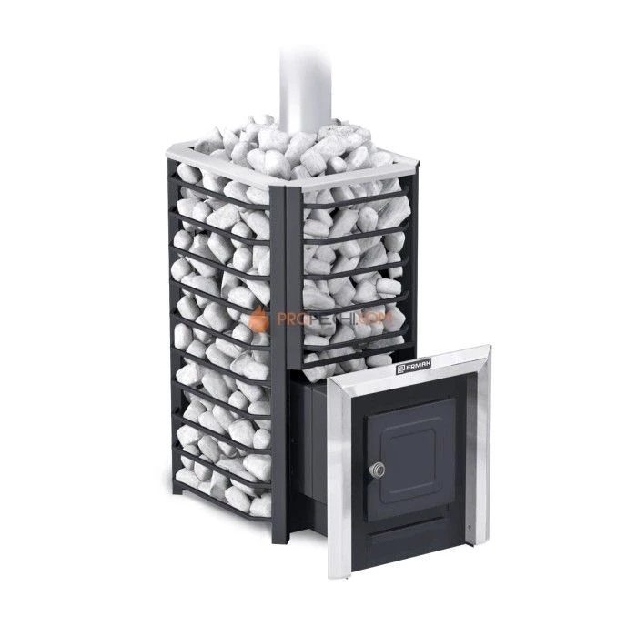 Дровяная печь для бани Ермак 20 Сетка-Стандарт (с чугунной топкой)