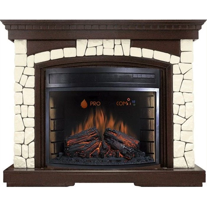 Каминокомплект Royal Flame Glasgow - Темный дуб / Белый (Высота 1100мм) с очагом Dioramic 28 LED FX