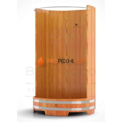 Душевая кабина BentWood большая с держателем для шторки (лиственница натуральная)