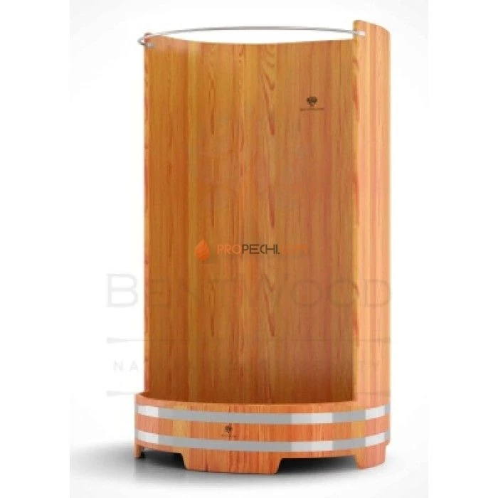 Душевая кабина BentWood большая с держателем для шторки (лиственница натуральная)