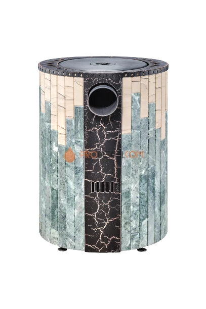 Печь-камин Ферингер Нелжа Змеевик + "Окаменевшее дерево"